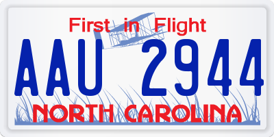 NC license plate AAU2944