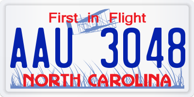 NC license plate AAU3048