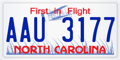 NC license plate AAU3177