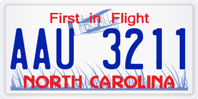 NC license plate AAU3211