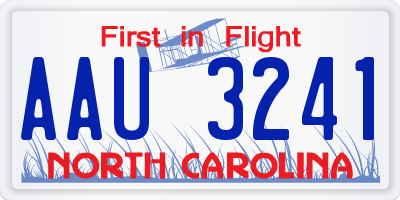 NC license plate AAU3241