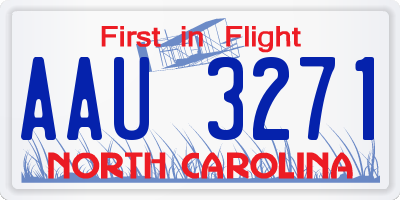 NC license plate AAU3271