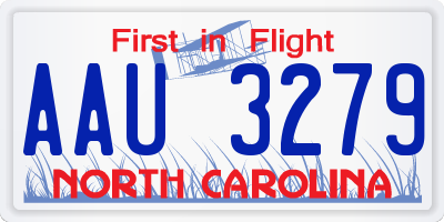NC license plate AAU3279