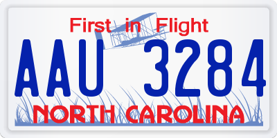 NC license plate AAU3284