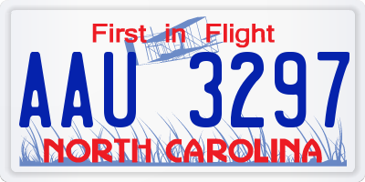 NC license plate AAU3297