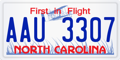 NC license plate AAU3307
