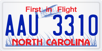 NC license plate AAU3310