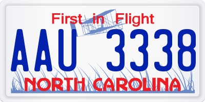 NC license plate AAU3338