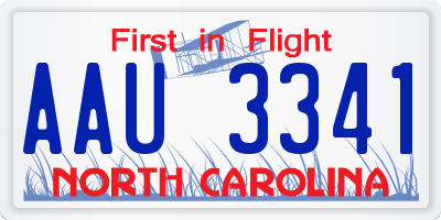 NC license plate AAU3341