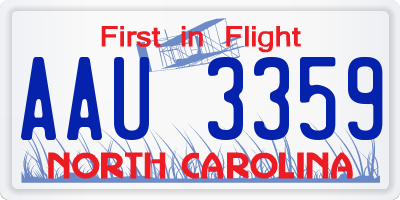 NC license plate AAU3359