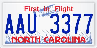 NC license plate AAU3377