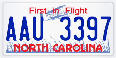 NC license plate AAU3397