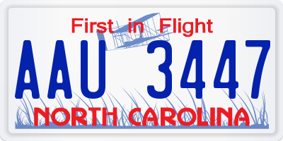 NC license plate AAU3447