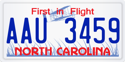 NC license plate AAU3459