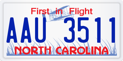 NC license plate AAU3511