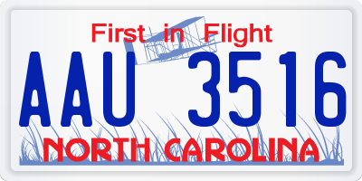 NC license plate AAU3516