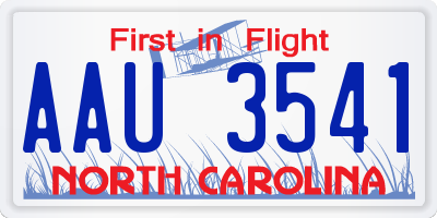 NC license plate AAU3541