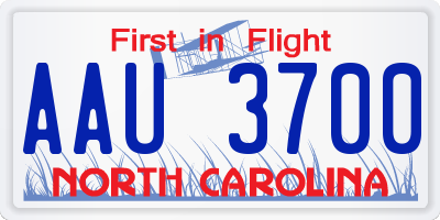 NC license plate AAU3700