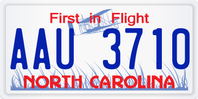NC license plate AAU3710