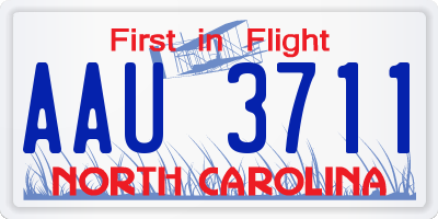 NC license plate AAU3711