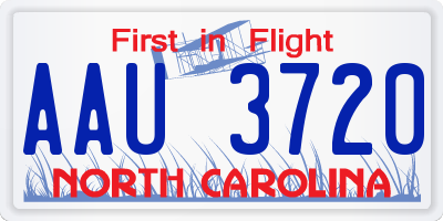 NC license plate AAU3720