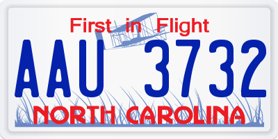 NC license plate AAU3732