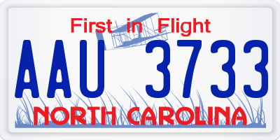 NC license plate AAU3733