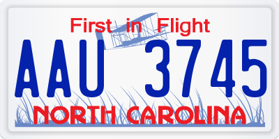 NC license plate AAU3745