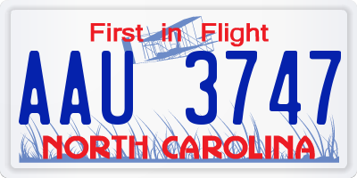 NC license plate AAU3747