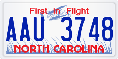 NC license plate AAU3748