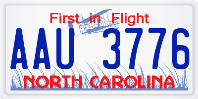 NC license plate AAU3776