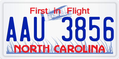 NC license plate AAU3856