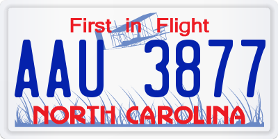 NC license plate AAU3877