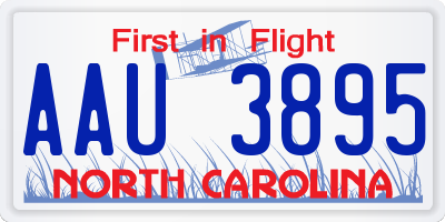 NC license plate AAU3895
