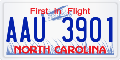 NC license plate AAU3901