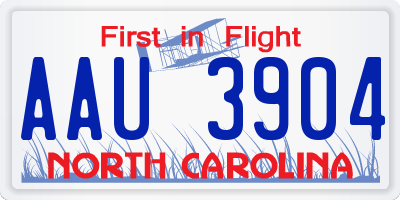 NC license plate AAU3904
