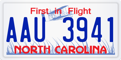 NC license plate AAU3941