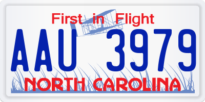 NC license plate AAU3979