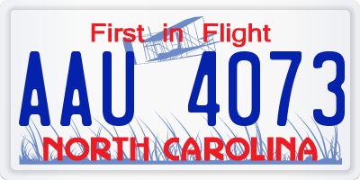 NC license plate AAU4073