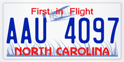 NC license plate AAU4097