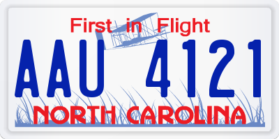 NC license plate AAU4121