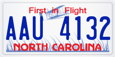 NC license plate AAU4132