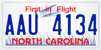 NC license plate AAU4134