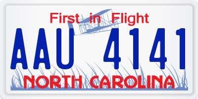 NC license plate AAU4141