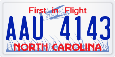 NC license plate AAU4143