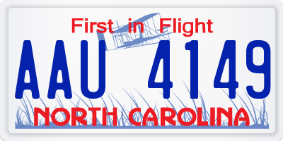 NC license plate AAU4149