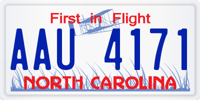 NC license plate AAU4171