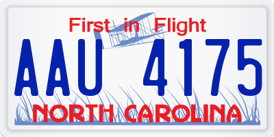 NC license plate AAU4175