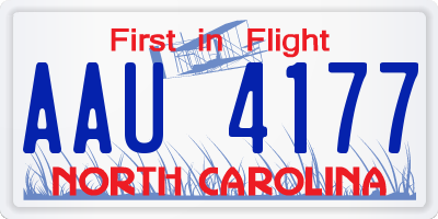 NC license plate AAU4177