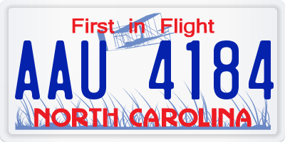 NC license plate AAU4184